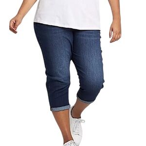 LANE BRYANT NWT Signature Fit Boyfriend Capri Jeans in Dark Moon Wash Size 26